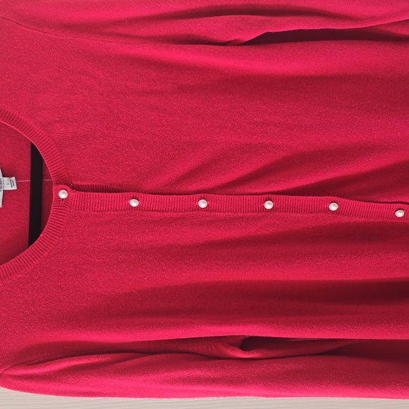 CROFT AND BARROW BRAND WOMEN'S PINK FRONT BUTTON CARDIGAN SIZE LARGE - Picture 4 of 15